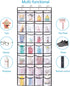 REGELETO Over the Door Shoe Organzier with 28 Large Pocket, Hanging Shoe Rack for Door Large Capacity Shoe Organizer Holder with 4 Metal Hooks (28 Pockets)