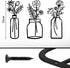 Hotop 3 Pieces Metal Vase Flowers Wall Art Flower in Vase Hanging Iron Wall Decoration Vase Flowers Interior Decor Natural Themed Metal Wall Art for Home Indoor and Outdoor Lovers