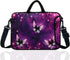 14-Inch Neoprene Laptop Shoulder Messenger Bag Case Sleeve for 13 13.3 14 14.1" Inch Notebook/Chromebook (Purple Butterfly)