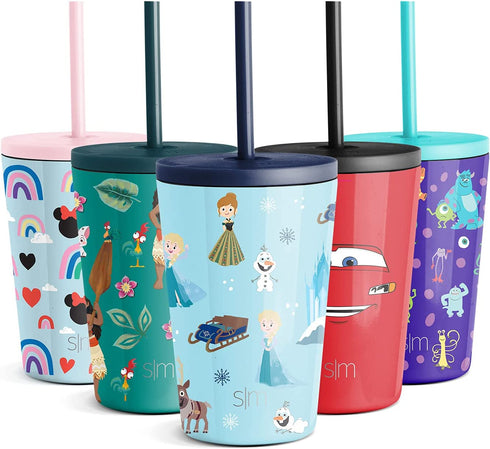 Simple Modern Disney Water Bottle for Kids Reusable Cup with Straw Sippy Lid Insulated Stainless Steel Thermos Tumbler for Toddlers Girls Boys 12oz Tumbler Frozen: Snowy Playtime
