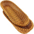 14"Poly-Wicker Bread Basket, Woven Tabletop Food Fruit Vegetables Serving, Restaurant Serving Basket,Brown(2 PACKS)¡