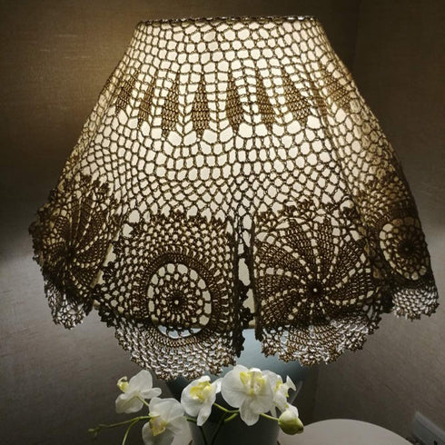 Damanni Cotton Handmade Crochet Lace Tablecloth Doilies Doily,Round,Beige,39 Inch