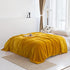 BT.WA Throw Blanket with Pompom Fringe Soft Cozy Flannel Blanket for Couch Sofa Bed Camping Travel Home Decor (Yellow, 51"x63")