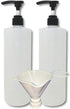 32oz (1 quart) Refillable Empty Pump Bottle Soap Dispensers for Hand Soap, Shampoo, Shower Gel, Body Wash and Lotion, BPA-Free HDPE Plastic with Heavy-Duty Shower-Guard Pump (2 Pack)