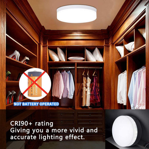 DLLT 18W Flush Mount LED Ceiling Light, 7.09 Inch 6000K Round Surface Mounted Lighting Fixture, 160W Equivalent White Ceiling Lamp for Kids Room/Closet/Bedroom/Dining Room/Bathroom