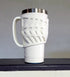 Gangster Armor Grip (White - Glow in the dark) Handle for your cup 20 oz Yeti RTIC Beast Simple Tumbler silicone sleeve & boot - 20 oz Rambler (White - Glow)