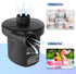 Electric Air Pump for Mattress: Battery Powered Portable Air Pump with 3-Nozzle - Dr.meter AC 110V and DC 12V Operated Quick-fill Inflator Deflator for Inflatable Pool Raft Bed Boat Swimming Rings