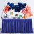 Leegleri 9 ft Navy Blue Polyester Pleated Table Skirt for Rectangle Table,Ruffle Tutu Table Cloth for Baby Shower Wedding,Birthday Party,Gender Reveal,Dessert Cake Tables