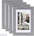 Hongkee 4x6 Picture Frame,Made of Solid Wood and High Definition Glass,Set of 4 Washed Grey(HK012015-SD4X6-WG(4PK))