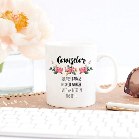 Counselor Mug, School Counselor Gifts, Counselor Appreciation Gifts For Women, Badass Therapist Gift, Graduation Gift For Her