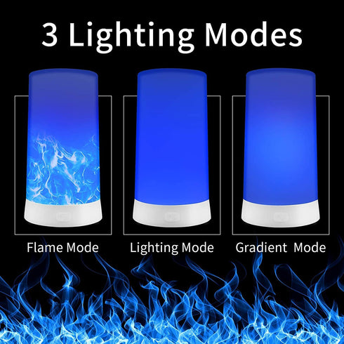 LED Flame Lights, Battery Operated Flame Lamps, Flickering Fake Fire Lamps with Remote Control and Timer, Waterproof Indoor/Outdoor Lantern Hanging Lamps Fireplace Romantic Light for Home Party Bar