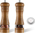 2-Piece Salt and Pepper Grinder Set, 6.5 Inch Wooden Salt and Pepper Mills with Adjustable Coarseness, Refillable Manual Pepper Mill Grinder for Home Cooks (Brown)