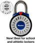Master Lock 1588D Locker Lock Combination Padlock with Magnification Lens, 1 Pack, Colors May Vary