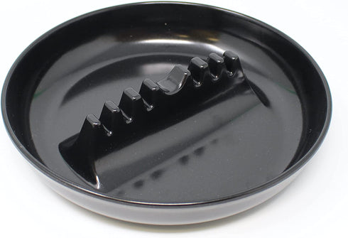 symak Restaurant Style Large Round Melamine Cigarette Cigar Ashtray - Tabletop Black