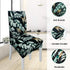 NORTHERN BROTHERS Chair Covers for Dining Room Printed Dining Chair Covers (Set of 4,Black Green Leaf)