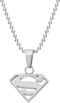 DC Comics Superman Jewelry for Women Stainless Steel Cutout Logo Pendant Necklace