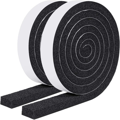 MAGZO Weather Stripping 1 Inch W X 1/2 Inch T, Foam Insulation Strips High Resilience Total Length 13 Feet (6.5 ft x 2 Rolls)