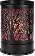 Enaroma Fragrance Wax Melts Warmer with 7 Colors LED Changing Light Classic Black Forest Design Scent Oil Candle Warmer