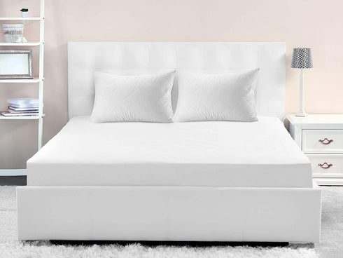 Superity Linen Full Fitted Sheet - 100% Cotton 200 Thread Count, Cool Breathable Soft and Comfortable, Machine Wash and Dry (Full 54x75, White)