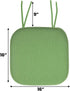 Sweet Home Collection Chair Cushion Memory Foam Pads with Ties Honeycomb Pattern Slip Non Skid Rubber Back Rounded Square 16" x 16" Seat Cover, 2 Pack, Green