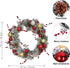 Artificial Christmas Wreath Front Door with Frosted Branches Ball Ornaments Berry Clusters Pine Cones 20 inches for Xmas Holiday Decor Outdoor