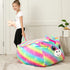 MHJY Unicorn Bean Bag Stuffed Animal Storage Beanbag Chair Cover for Kids Plush Toys Blankets Storage Bag (No Beans)