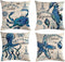 ULOVE LOVE YOURSELF Sea Throw Pillow Covers Only Ocean Theme Seahorse-Octopus-Starfish-Crab Pattern Beach House Decorative Cushion Cover Coastal Pillowcases 18—18,4Pack (Ocean Theme)