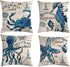 ULOVE LOVE YOURSELF Sea Throw Pillow Covers Only Ocean Theme Seahorse-Octopus-Starfish-Crab Pattern Beach House Decorative Cushion Cover Coastal Pillowcases 18—18,4Pack (Ocean Theme)