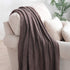 BOURINA Throw Blanket Textured Solid Soft Sofa Throw Couch Cover Knitted Decorative Blanket, 50"x60" Brown