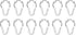Umbra Flex Single Shower Rings, Set of 12, White/Chrome