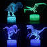 4 PCS 3D Dinosaur Night Light, 3D Dinosaur Lamp, 16 Color Changing Night Lights, Remote Control Animal Toys Night Light, Bedroom Home for Boys Girls and Kids Birthday Xmas Gift BLUELAMP 8503