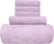 UMANI Bath Towel Set, 1 Bath Towel, 1 Hand Towel, and 3 Washcloths, Premium Microfiber Coral Velvet Super Absorbent Towels for Bathroom, Shower Towel, Pack of 5 (Light Purple)