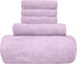 UMANI Bath Towel Set, 1 Bath Towel, 1 Hand Towel, and 3 Washcloths, Premium Microfiber Coral Velvet Super Absorbent Towels for Bathroom, Shower Towel, Pack of 5 (Light Purple)