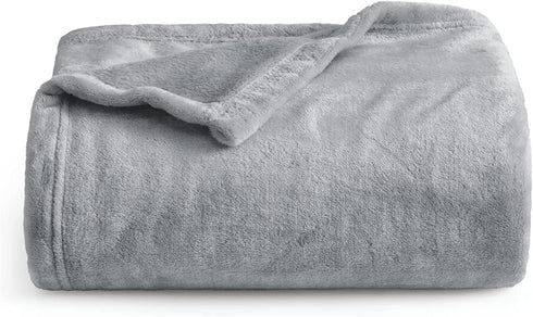 Bedsure Fleece Blanket Twin Blanket Ash Grey - 300GSM Soft Lightweight Plush Cozy Twin Blankets for Bed, Sofa, Couch, Travel, Camping, 60x80 inches