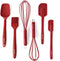 Rorence Silicone Utensil Set: Kitchen Utensil Set Baking Tools Set Includes Whisk Spatula Spoonula & Brush Set of 6 - Wine Red