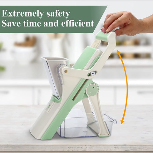 MAKINGTEC Mandoline Slicer Vegetable Slicer,Safe Chopper Vegetable Cutter for Kitchen with 5 Stainless Steel Blades, Mandolin Slicing Tool Potato Onion Cutter Kitchen Grater for Fruits and Vegetables