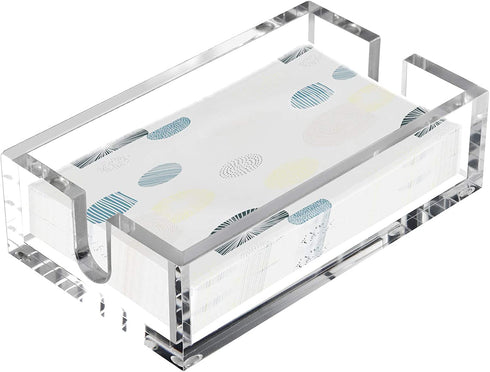 Clear Acrylic Guest Towel Napkin Holder, Paper Hand Towel Holder for Bathroom and Guest Room, 9"x5.5"x2.5"
