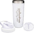 Stainless Steel Shaker Bottle with Motivational Quotes | 30oz Metal Protein Shaker Cup or Water Bottle with Fruit Infuser | Perfect Gym Fitness Gift | Stainless - Perfectly Imperfect