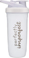 Stainless Steel Shaker Bottle with Motivational Quotes | 30oz Metal Protein Shaker Cup or Water Bottle with Fruit Infuser | Perfect Gym Fitness Gift | Stainless - Perfectly Imperfect