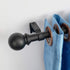 Yun Nephele Adjustable Window Curtain Rods 36-72 inches Matte Black, Classic Ball Finial Design Curtain Rod Set, Single Metal Iron Drapery Rod, 1 inch Heavy Duty Curtain Rod
