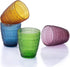 SUNNOW Vastto 10 Ounce Multicolor Polka Dot Glass Tumbler,for Water, Beverage,Juice, Wine,Beer, and Cocktail,Set of 4