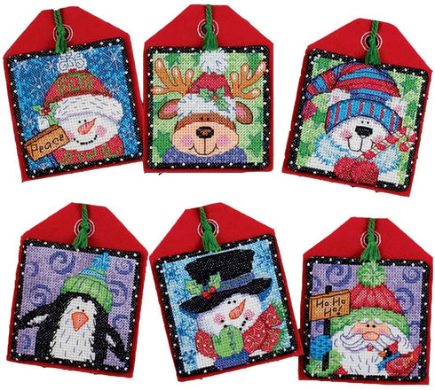 Dimensions Counted Cross Stitch Christmas Pals Ornament Kit, 6 pcs