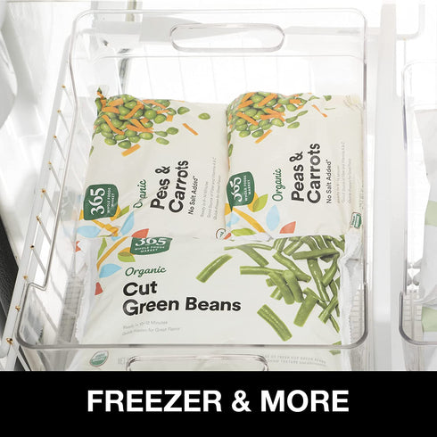 Oggi Bin Ideal for Kitchen, Pantry Storage, Fridge Organizing, Clear, 9.75" x 9" x 6"