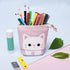 GFPGYQ Standing Pencil Case for Girls, Boba Cat Pop Up Pencil Case Cute Telescopic Pen Pouch Holder Canvas Zip Kawaii, Kids Students Gifts 3 Packs