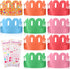24 Pieces 100 Days Colorful Paper Crowns 6 Colors Adjustable Paper Party Crown with 2 Sheet Crystal Rhinestones Stickers for 100 Days of School Celebration Party Favors, 22.8 x 4.3 inches