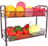 Spice Rack for Countertops,Fruit and Vegetable Storage Basket for Kitchen, 2 Tier Free Standing Seasoning Organizer, Bathroom Counter Storage Shelf, Bronze