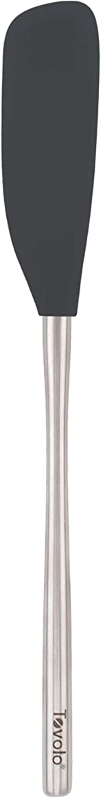 Tovolo Flex-Core Stainless Steel Narrow Handled Jar Scraper Spatula, Removable Head, Dishwasher Safe, Charcoal