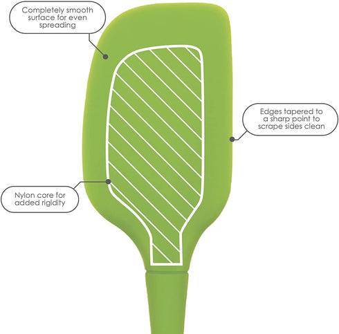 Tovolo Flex-Core Stainless Steel Narrow Handled Jar Scraper Spatula, Removable Head, Dishwasher Safe, Charcoal