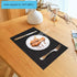 Placemats Set of 4 Jolumros Place Mats for Dining Table Non-Slip Heat Resistant Washable Woven Vinyl Place Mats for Kitchen Decor Insulation Table Mats(Black)