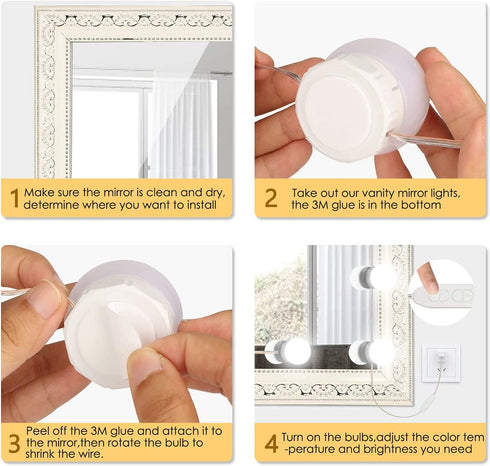 Led Vanity Mirror Lights with 10 Dimmable Light Bulbs 17ft Makeup Vanity Light for Vanity Table Dressing Room Mirror